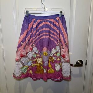 NWOT Loungefly Stitch Shoppe Beauty And The Beast Be Our Guest Ladies Skirt